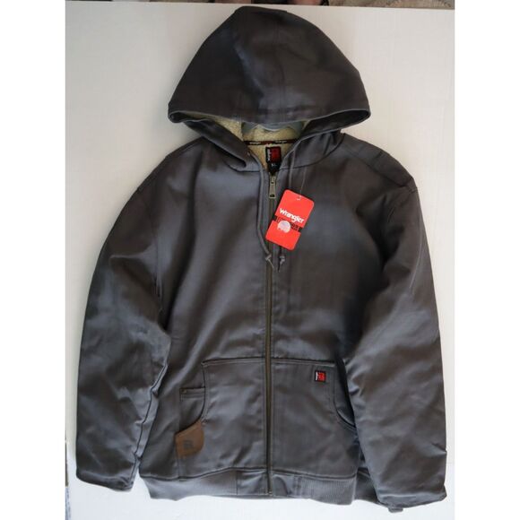 Wrangler Riggs Workwear Men's Sz XL Charcoal Duck Sherpa Lined Full Zip Jacket - Picture 11 of 12